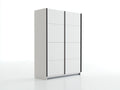 Armadio - MDF - 195x58x205 cm - Bianco-Nero-Grigio - stile moderno minimalista