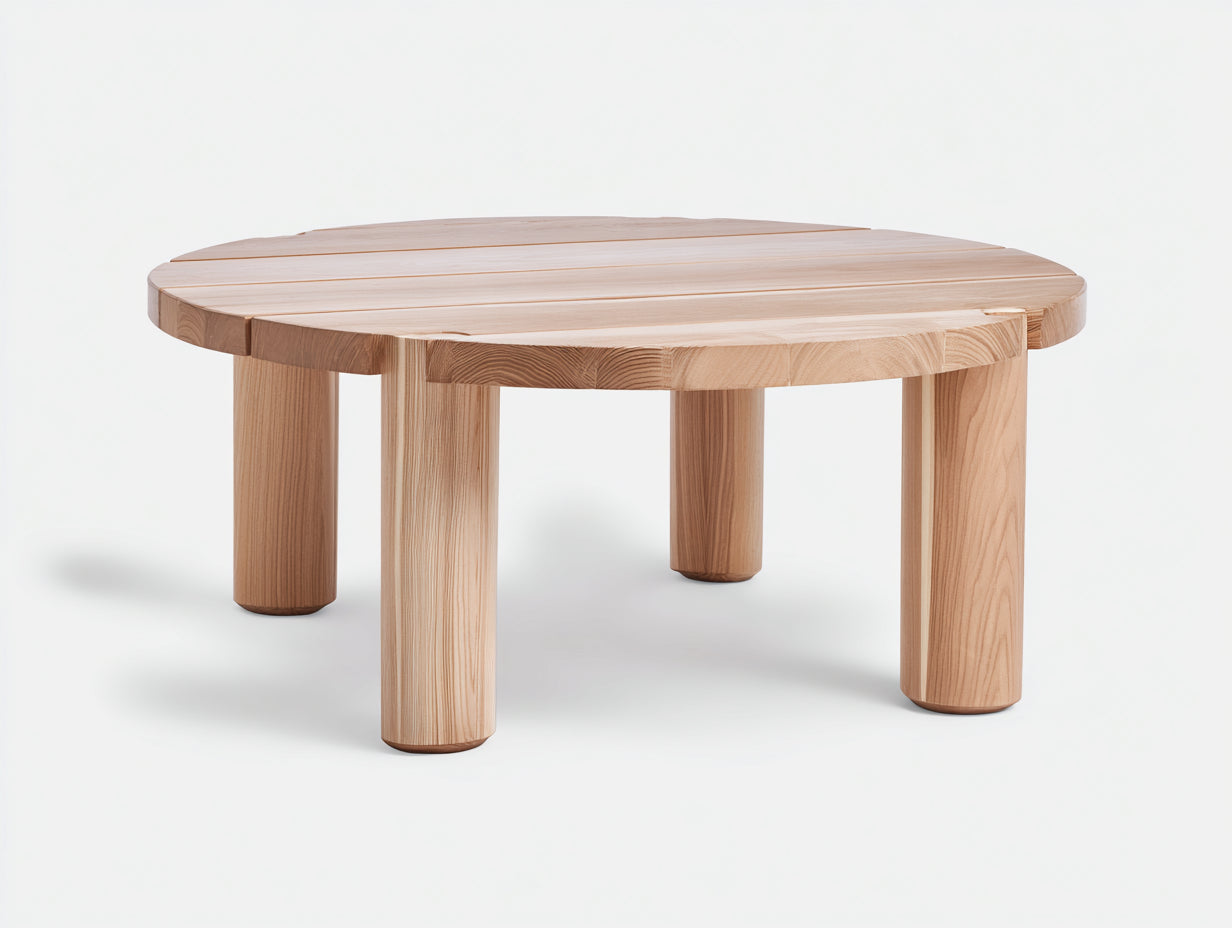 Tavolo da giardino-Legno massello-120x120x75 cm-legno naturale chiaro-stile scandinavo minimalista