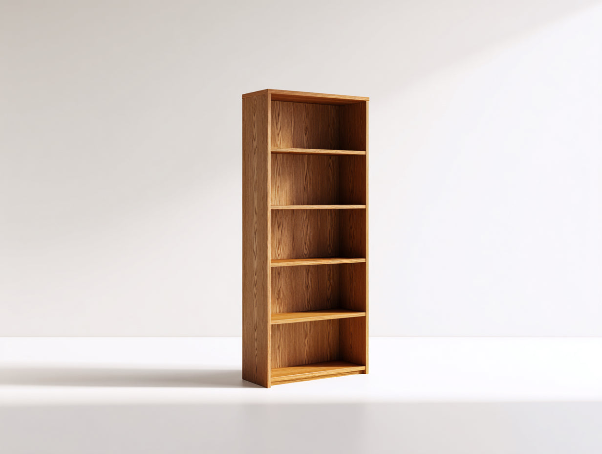 Librerie-legno ingegnerizzato-80x30x175 cm-legno naturale-scandinavo moderno