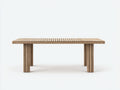 Tavolo da giardino-Legno massello-160x75x42 cm-marrone naturale-stile moderno minimalista