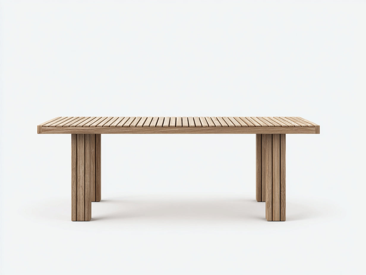 Tavolo da giardino-Legno massello-160x75x42 cm-marrone naturale-stile moderno minimalista