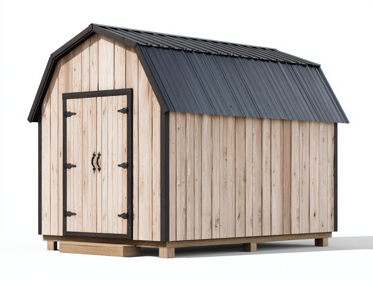 Casetta da giardino-Legno-260x210x240 cm-Nero-Legno naturale-Stile rustico moderno