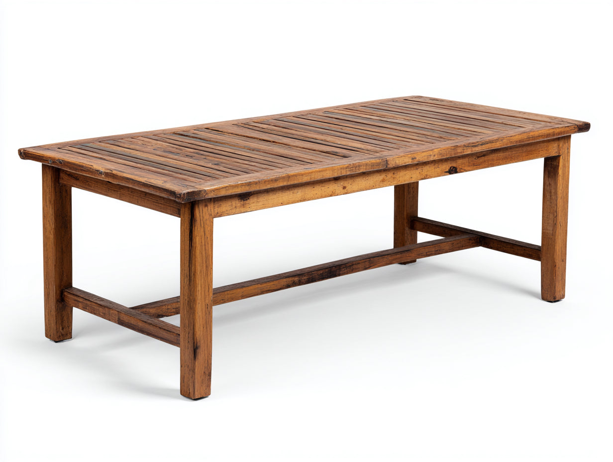 Tavolo da giardino-Legno massello-160x80x75 cm-marrone scuro naturale-stile rustico moderno