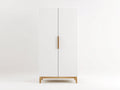 Armadio - MDF-Legno - 96x58x200 cm - Bianco-Legno - stile moderno scandinavo