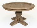 Tavolo da giardino-Legno massello-120x120x75 cm-legno naturale invecchiato-stile classico rustico