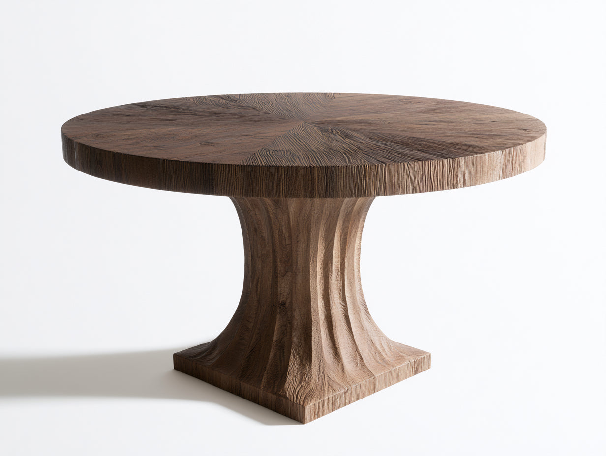 Tavolo da giardino-Legno massello-130x130x75 cm-marrone naturale-stile moderno organico
