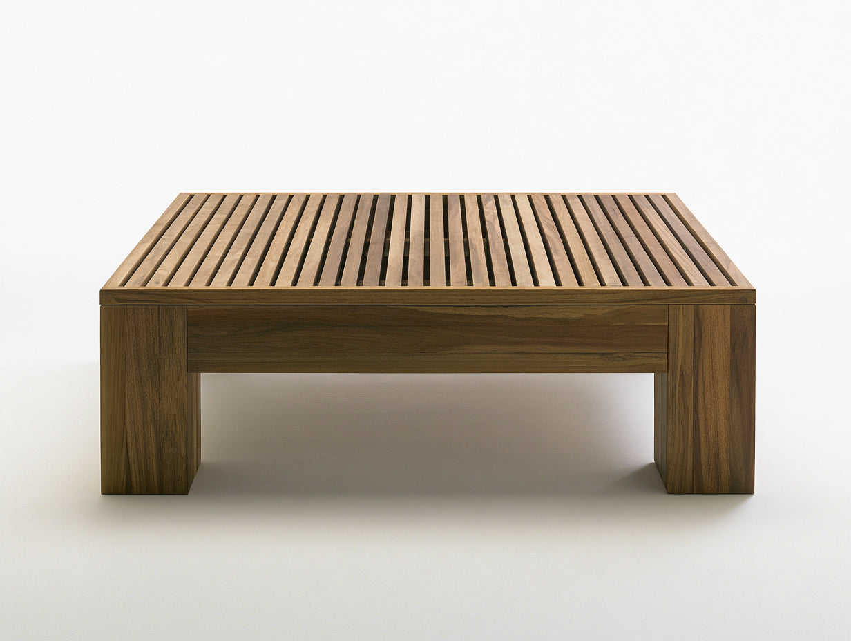 Tavolo da giardino-Legno massello-120x70x40 cm-marrone naturale-stile moderno minimalista