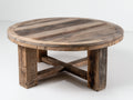 Tavolo da giardino-Legno riciclato-110x110x76 cm-marrone rustico-stile industriale vintage