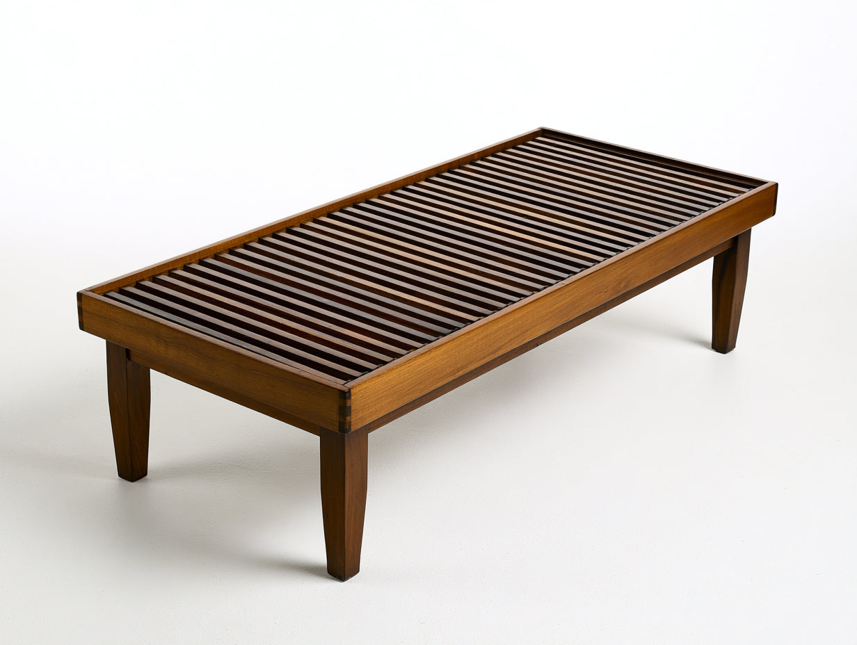 Tavolo da giardino-Legno massello-140x55x42 cm-marrone naturale-stile moderno minimalista