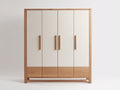 Armadio - MDF-Legno - 180x60x200 cm - Rovere chiaro-Avorio - stile moderno nordico