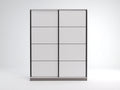Armadio - MDF - 200x60x200 cm - Bianco-Nero - stile moderno minimalista