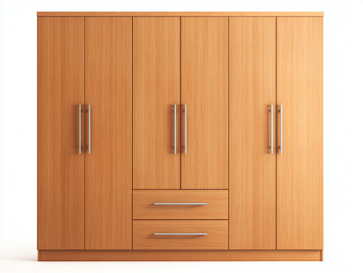 Armadio - MDF - 220x65x208 cm - Rovere chiaro - stile moderno contemporaneo