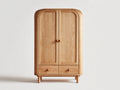 Armadio - MDF-Legno - 120x55x185 cm - Rovere naturale - stile moderno arrotondato