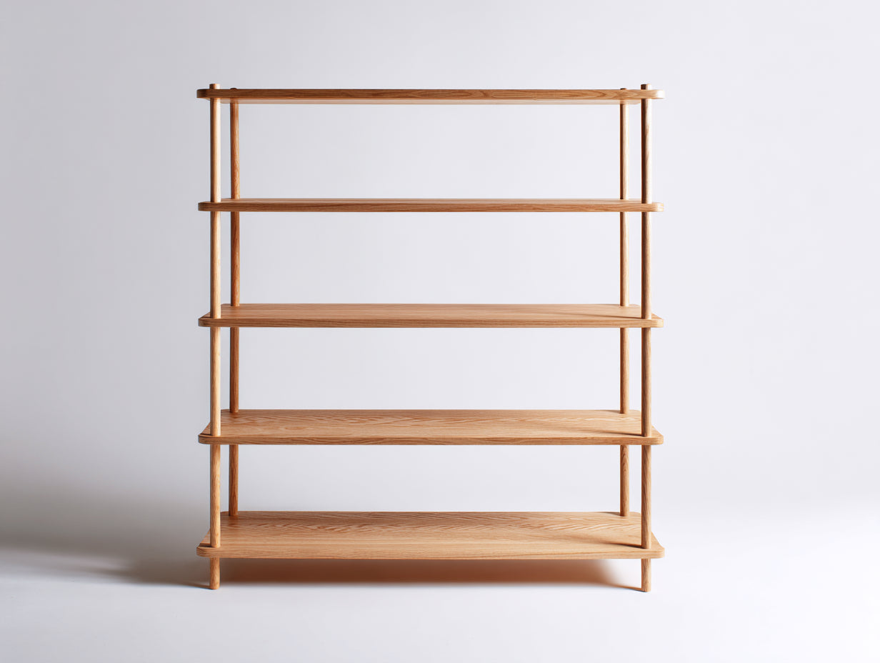 Librerie-legno ingegnerizzato-120x30x165 cm-legno naturale-scandinavo minimalista
